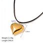 18K Gold Stainless Steel Heart Pendant Velvet Necklace