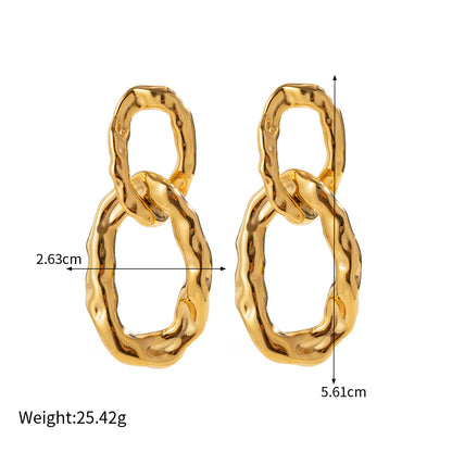 18k Gold Stainless Steel Exaggerated Chain Earrings