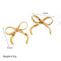 18K Gold Stainless Steel Flat Chain Bow Knot Earrings