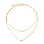 18k Gold Stainless Steel with Freshwater Pearl Double Layer Necklace