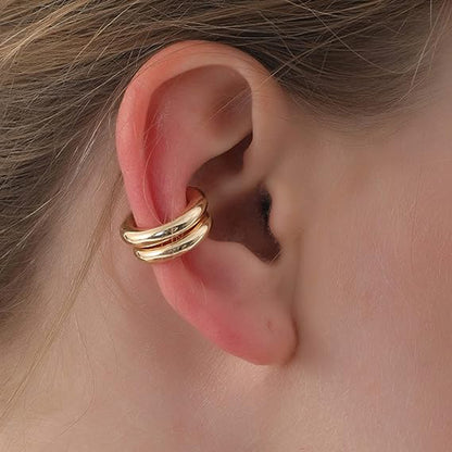 18k Gold Stainless Steel Plain Hoop Ear Cuff