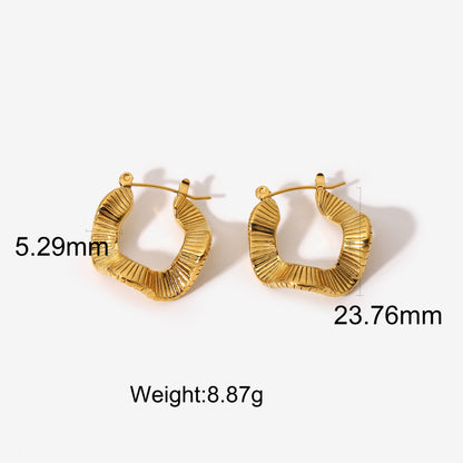 Wave-Shaped Geometric Hoop Earrings