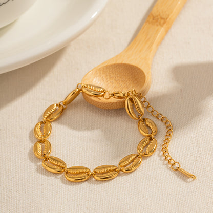 18K Gold Stainless Steel Hollow Shell Bracelet