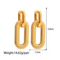 Exaggerated 18K Stainless Steel Grooved Chain Pendant Earrings