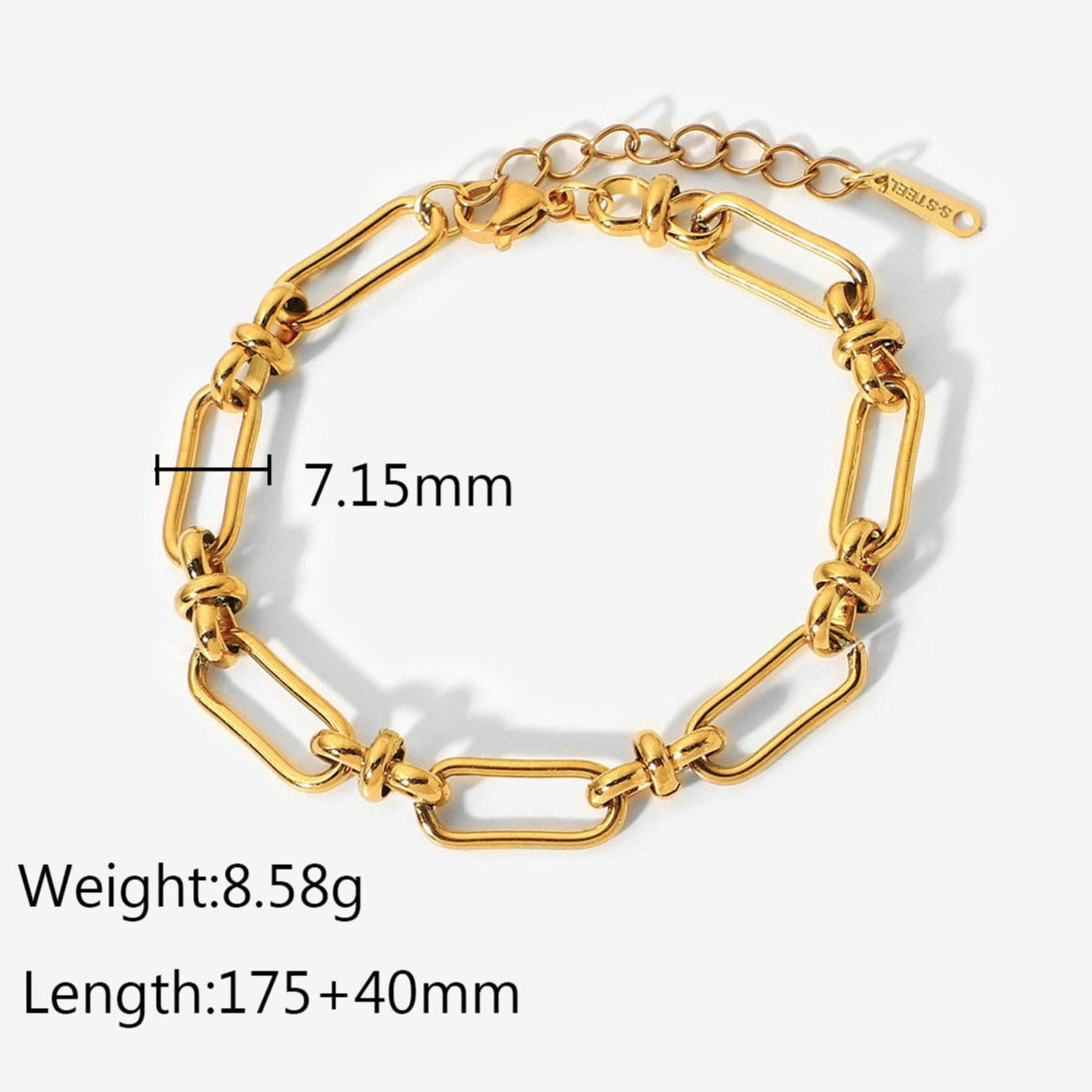 Wide Chain Cross Clasp Bracelet