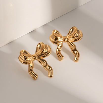 18K Gold Stainless Steel Butterfly Earrings