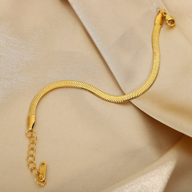 18K Gold Stainless Steel Snake Flat Chain