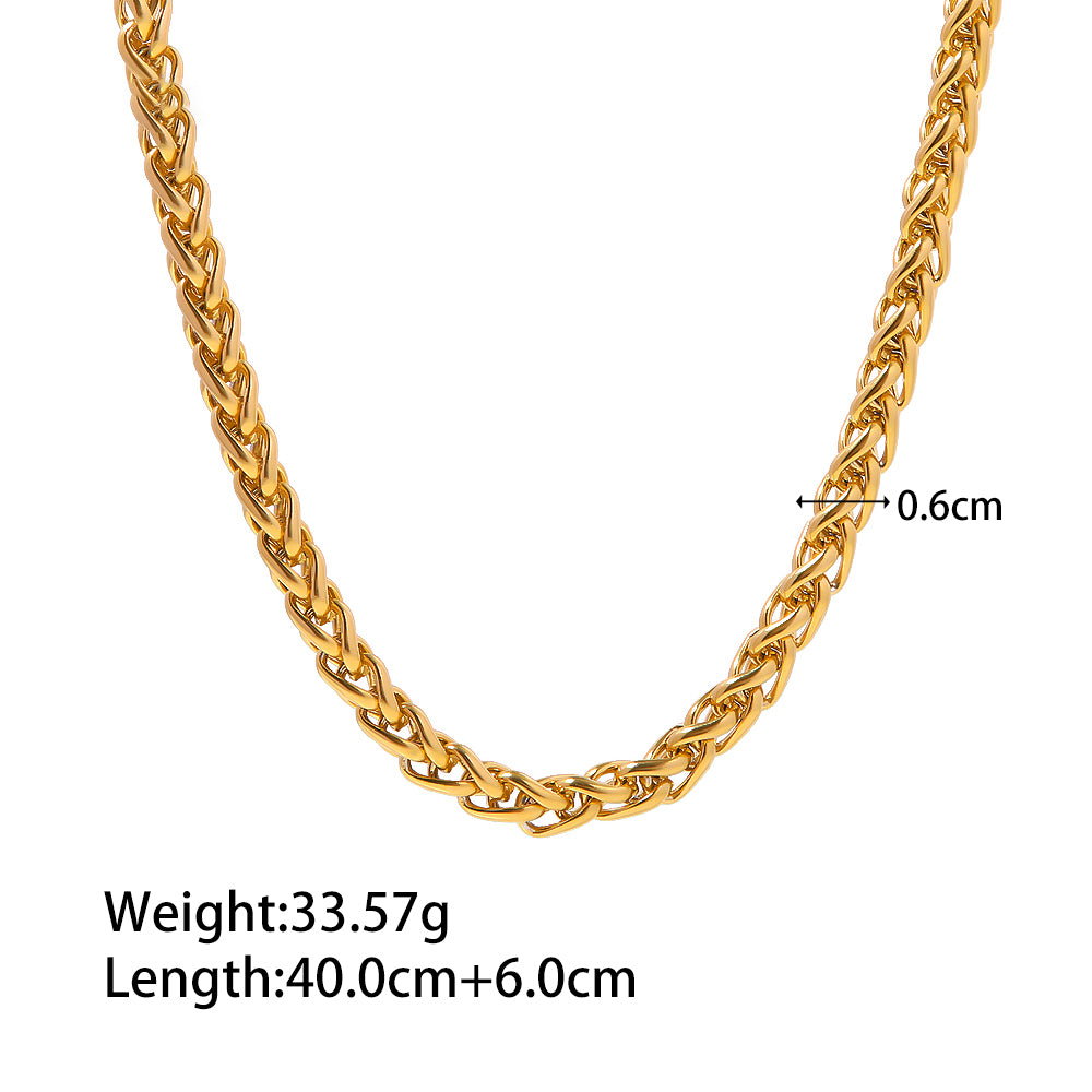 18k Stainless Steel Basic Chain Cuban Necklace