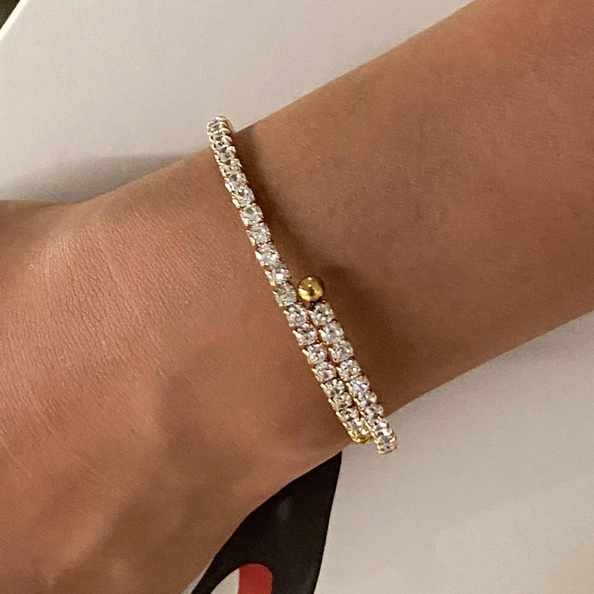 18k Gold Stainless Steel with Zircon White Zircon Full Zircon Bracelet