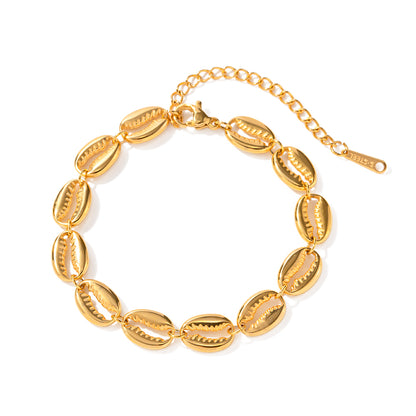 18K Gold Stainless Steel Hollow Shell Bracelet