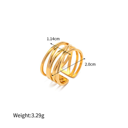 18K Stainless Steel Open Ring