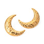 18K Gold Stainless Steel Textured Crescent Earrings (Left and Right)