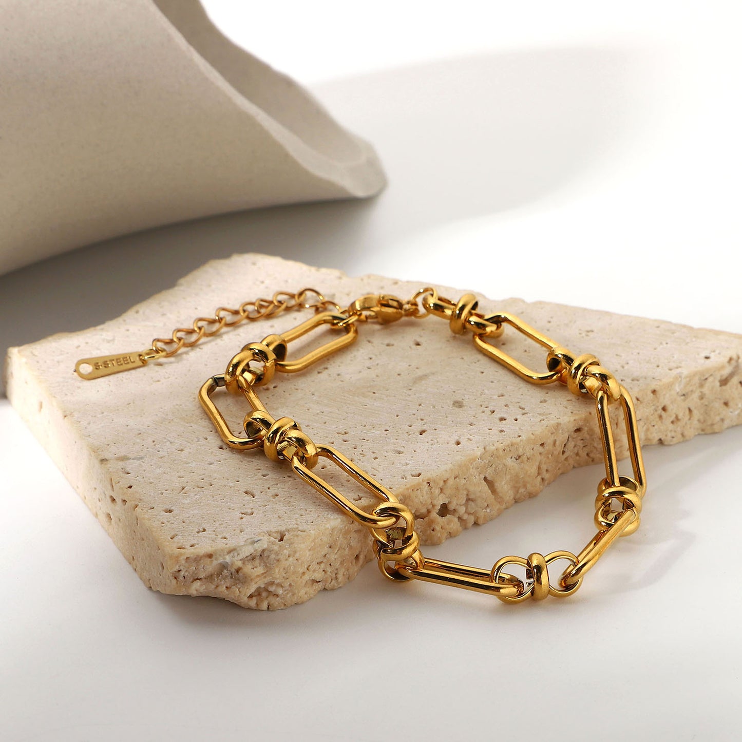 Wide Chain Cross Clasp Bracelet