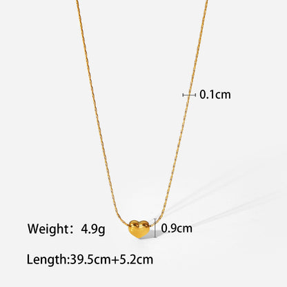 18k Stainless Steel Heart Pendant Necklace