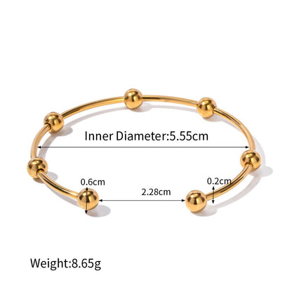 18K Gold Stainless Steel Steel Ball Bead Bracelet