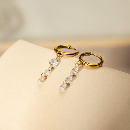 18K Gold Stainless Steel 5mm Diamonds Earrings