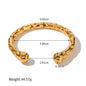 18K Gold Stainless Steel Hammered Open Bracelet