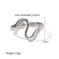 18K Gold Stainless Steel Irregular Curve Geometric Arc Ring