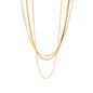 Triple-Layer Blade Chain Figaro Necklace